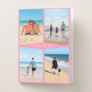 Your Family Photo Collage Pocket Folder with Text