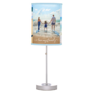 Your Family Photo Collage Table Lamp with Text