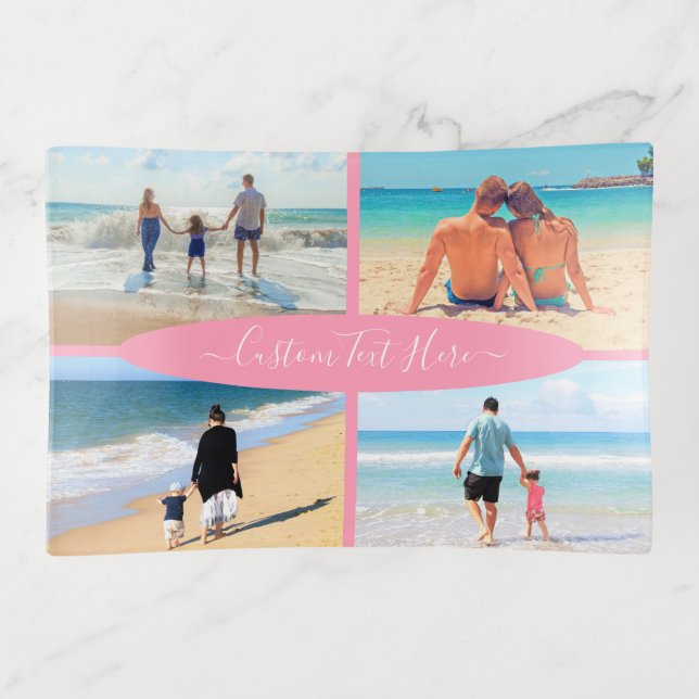Your Family Photo Collage Trinket Tray Custom Text (Front)