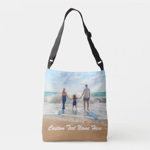 Your Family Photo Crossbody Bag Personalized Text