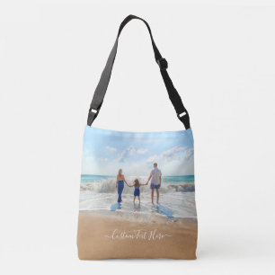Your Family Photo Crossbody Bag with Custom Text