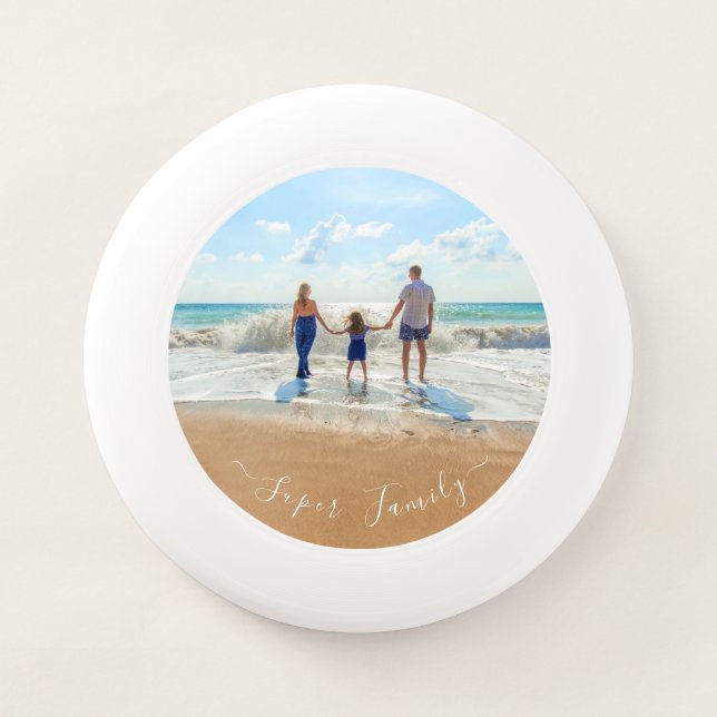 Your Family Photo Frisbee with Custom Text (Front)
