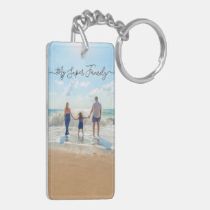 Your Family Photo Keychain Gift - My Super Family