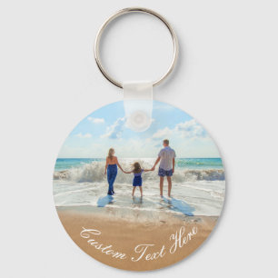 Your Family Photo Keychain with Custom Text