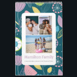 Your Family Photo Month By Month Personalized Calendar<br><div class="desc">Add your own family photographs or art - your own unique calendar - simply upload your own photos or artwork and make a one of a kind personalized wall calendar from Ricaso. Designed with a fun colorful flower pattern cover background.</div>