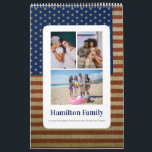 Your Family Photo Month By Month Personalized Calendar<br><div class="desc">Add your own family photographs or art - your own unique calendar - simply upload your own photos or artwork and make a one of a kind personalized wall calendar from Ricaso. Designed with a USA American flag cover background.</div>