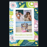 Your Family Photo Month By Month Personalized Calendar<br><div class="desc">Add your own family photographs or art - your own unique calendar - simply upload your own photos or artwork and make a one of a kind personalized wall calendar from Ricaso. Designed with a fun colorful flower pattern cover background.</div>