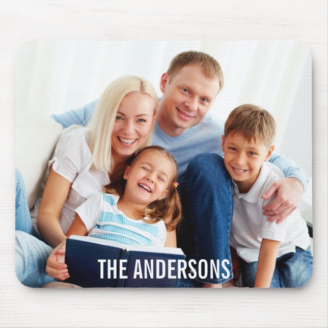 Your Family Photo & Name Mousepad W (Front)
