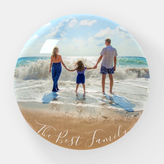 Your Family Photo Paperweight - Best Family Ever (Front)