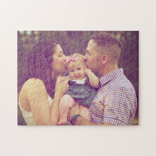 your family photo personalized unique souvenir jigsaw puzzle (Horizontal)