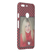 Your Family Photo Red & Black Checkerboard Uncommon Google Pixel Case (Back/Right)