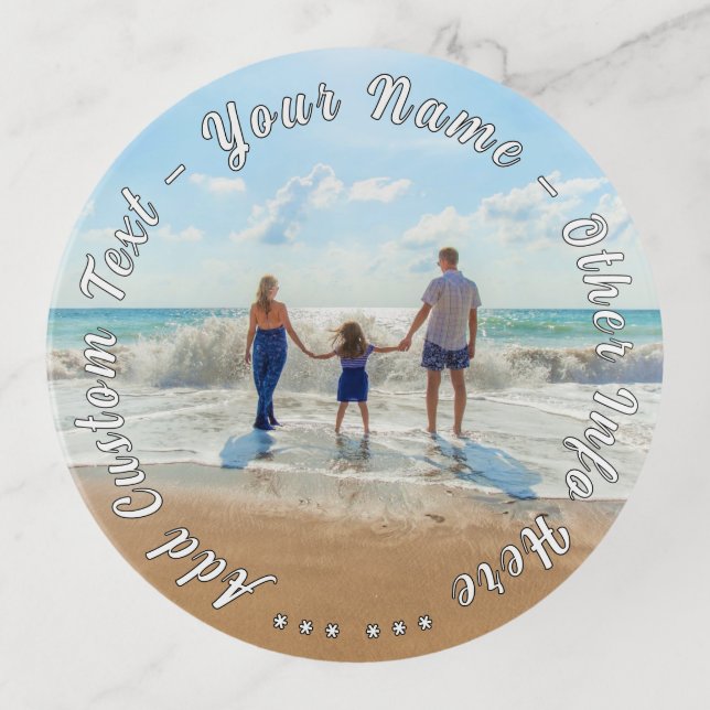 Your Family Photo Trinket Tray Gift Custom Text (Front)