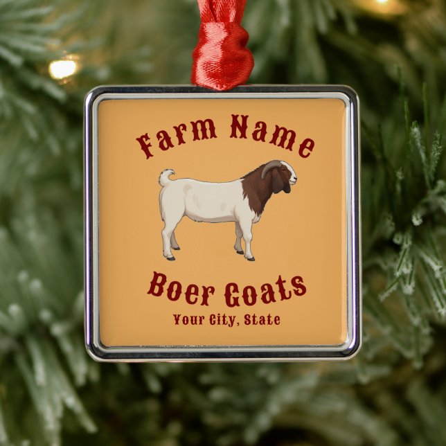 Your Farm Boer Goats Metal Ornament (Tree)