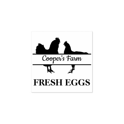 Your Farm Name Fresh Eggs Rubber Stamp