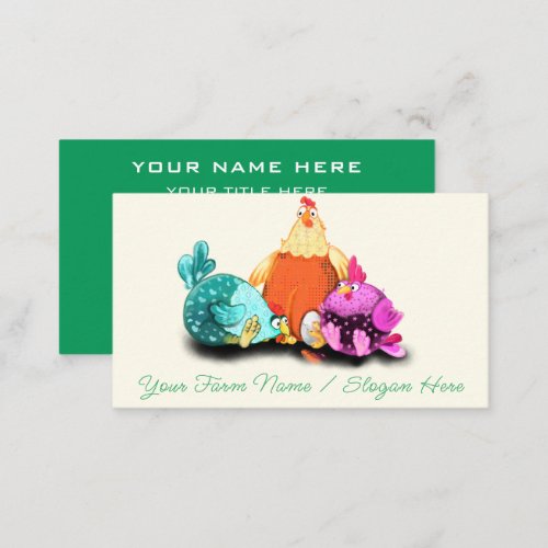 Your Farm with Happy Chickens Farmer Business Card