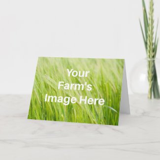 Your farm's image, your own text, your own farm card
