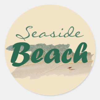 Your Fav Beach Deep Teal and Vanilla Custard  Classic Round Sticker
