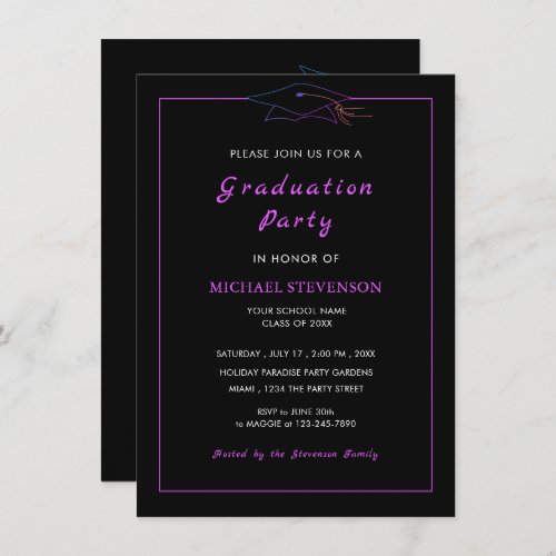 Your Favorite Color and Font Graduation Invitation