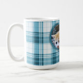 Your Favorite Pet or Person on Turquoise Plaid Coffee Mug (Left)