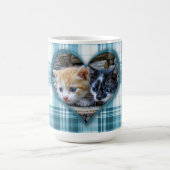 Your Favorite Pet or Person on Turquoise Plaid Coffee Mug (Center)