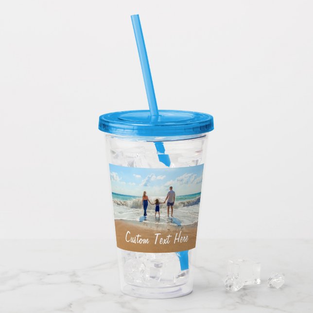 Your Favorite Photo Acrylic Tumbler Custom Text (Front Ice)