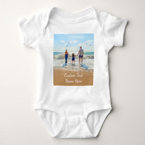 Your Favorite Photo Baby Bodysuit with Text Name