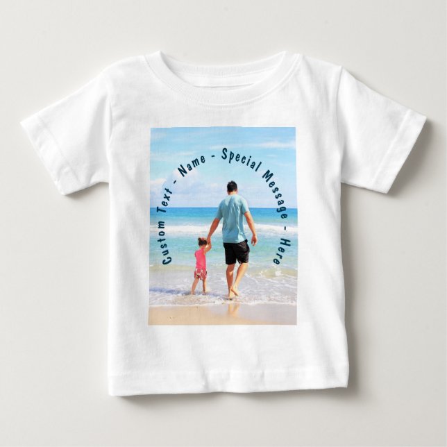 Your Favorite Photo Baby T-Shirt with Custom Text (Front)