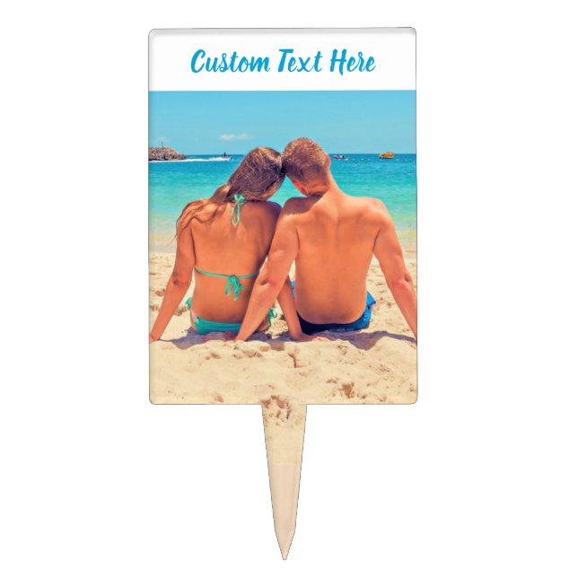 Your Favorite Photo Cake Topper with Custom Text (Front)