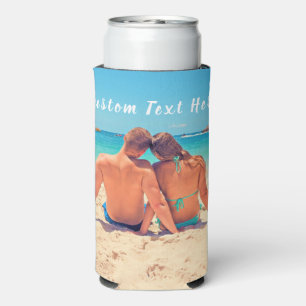 Your Favorite Photo Can Cooler with Custom Text