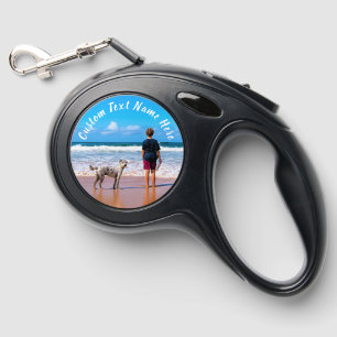 Your Favorite Photo Custom Text Name Parsonalized Retractable Pet Leash