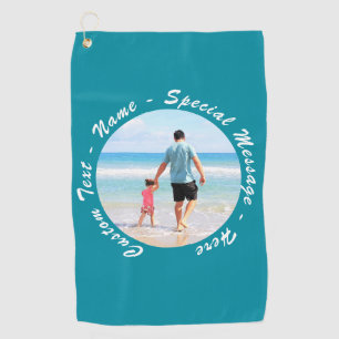 Your Favorite Photo Golf Towel with Custom Text