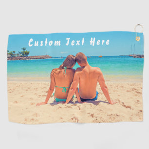 Your Favorite Photo Golf Towel with Custom Text
