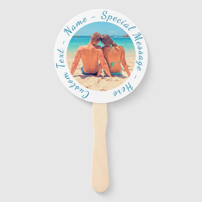 Your Favorite Photo Hand Fan with Custom Text (Front)