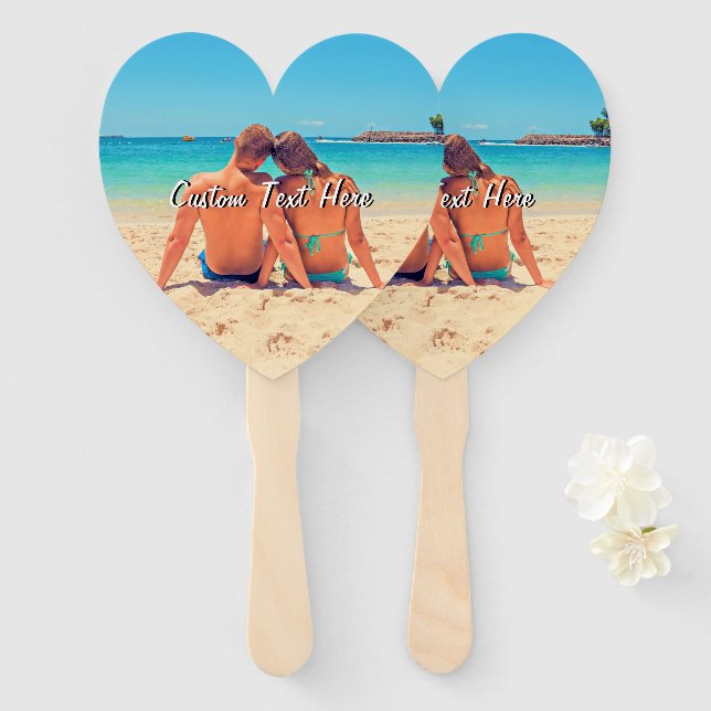 Your Favorite Photo Hand Fan with Custom Text (Front and Back)