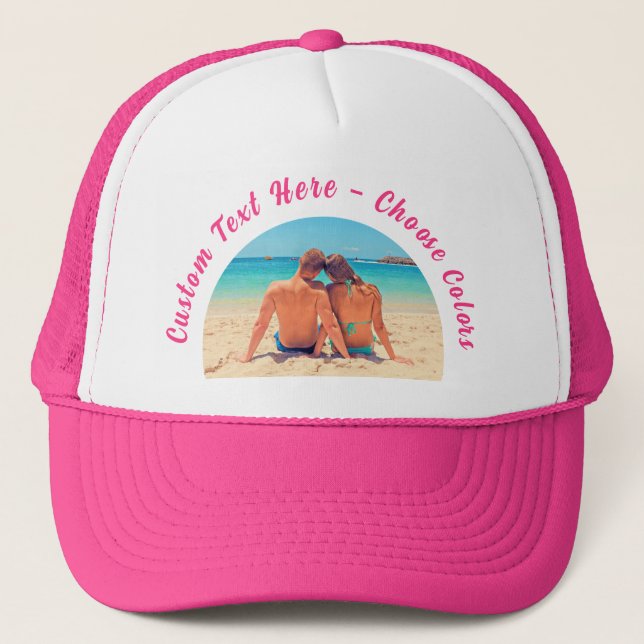 Your Favorite Photo Hat Example with Custom Text (Front)
