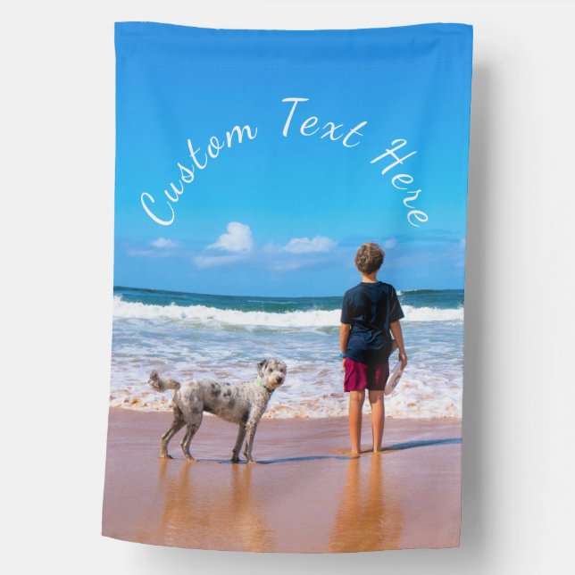 Your Favorite Photo House Flag with Custom Text (Front)