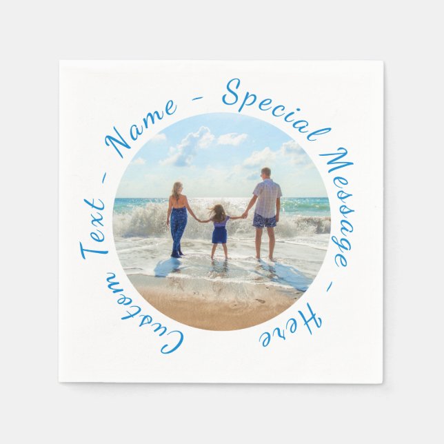 Your Favorite Photo Napkins with Custom Text (Front)