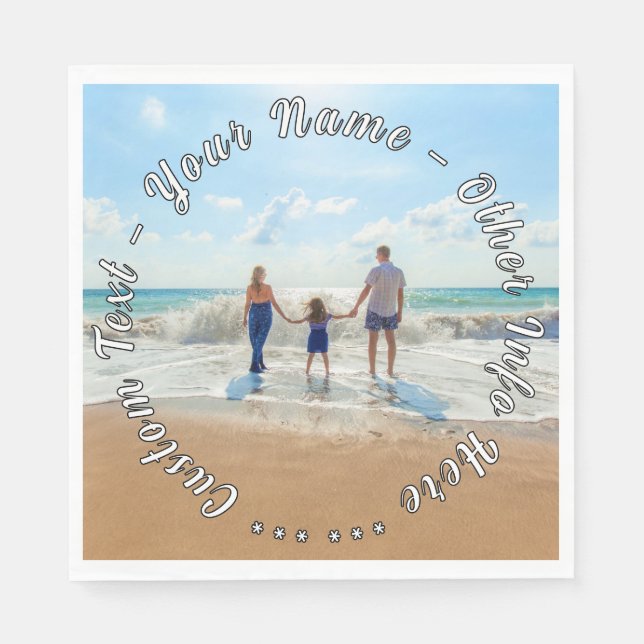 Your Favorite Photo Napkins with Custom Text Name (Front)