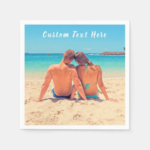 Your Favorite Photo Napkins with Custom Text Name
