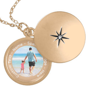 Your Favorite Photo Necklace Gift with Custom Text