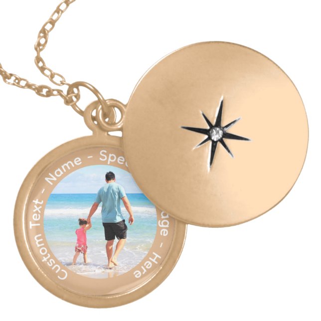 Your Favorite Photo Necklace Gift with Custom Text (Front)