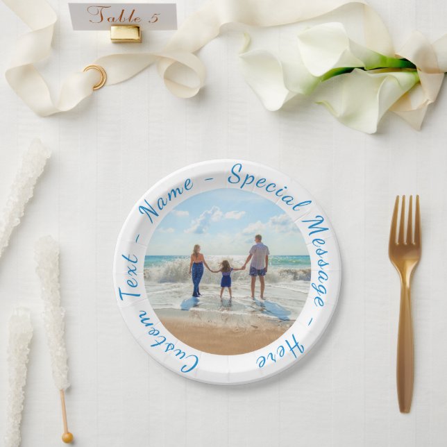 Your Favorite Photo Paper Plates with Custom Text (Wedding)