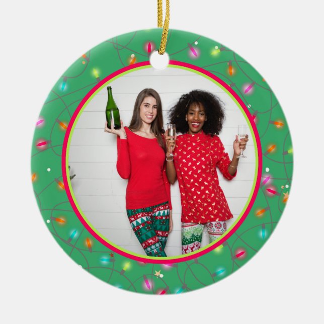 Your Favorite Photo Personalized Picture Two Sided Ceramic Ornament (Front)