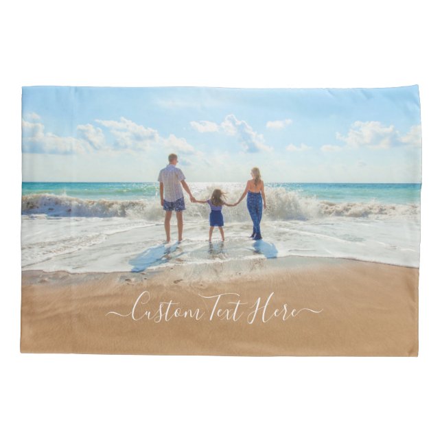 Your Favorite Photo Pillow Case with Custom Text (Back)