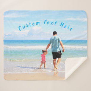 Your Favorite Photo Sherpa Blanket and Custom Text