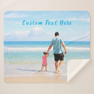 Your Favorite Photo Sherpa Blanket and Custom Text