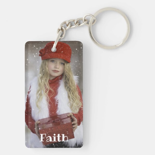 Your Favorite Photo -  Two Photos - Personalized Keychain (Back)