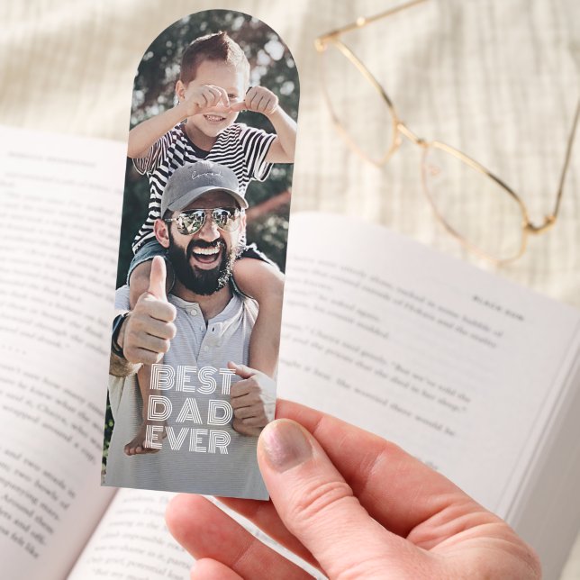 Your Favorite Photograph And Best Dad Ever Text  Bookmarks (Hand)