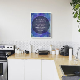 Your Favorite Quote Bright Blue Grunge Bubbles Poster