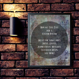 Your Favorite Quote Dark Colorful Grunge on Circle Poster